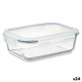 Lunch box Vivalto Transparent Silicone polypropylene Borosilicate Glass 640 ml (24 Units)