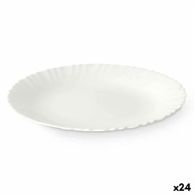 Flat Plate Vivalto White Opaline glass 24 x 2 x 24 cm (24 Units)