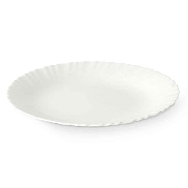 Flat Plate Vivalto White Opaline glass 24 x 2 x 24 cm (24 Units)