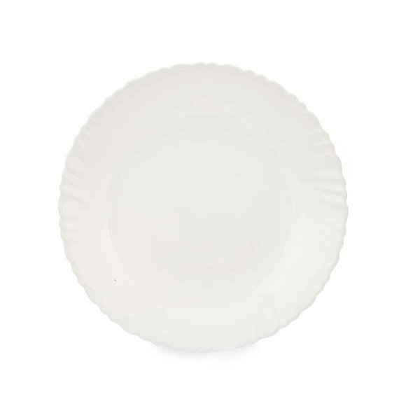 Flat Plate Vivalto White Opaline glass 24 x 2 x 24 cm (24 Units)