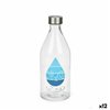 Bottle Vivalto H2O Transparent Silver Glass Steel 1 L (12 Units)