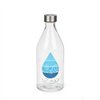 Bottle Vivalto H2O Transparent Silver Glass Steel 1 L (12 Units)