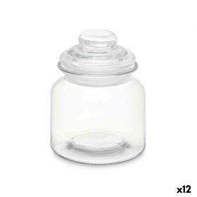Jar Vivalto Transparent 600 ml With lid (12 Units)