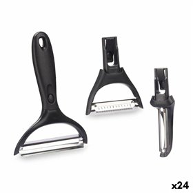 Set of Peelers Kinvara Metal Stainless steel polypropylene ABS 14,5 x 22 x 2,5 cm Interchangeable heads 3 Pieces (24 Units)