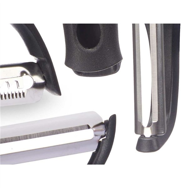 Set of Peelers Kinvara Metal Stainless steel polypropylene ABS 14,5 x 22 x 2,5 cm Interchangeable heads 3 Pieces (24 Units)