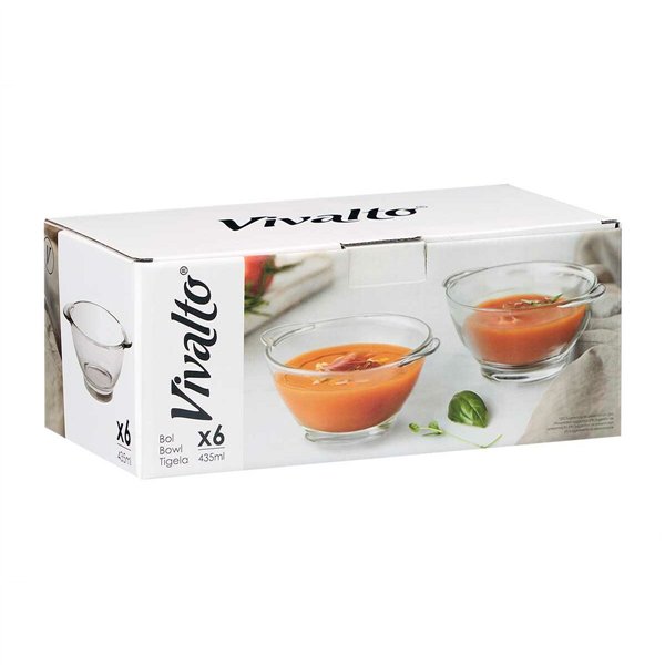 Soup Bowls Vivalto Transparent 435 ml 16,5 x 6,5 x 13,3 cm (6 Units)