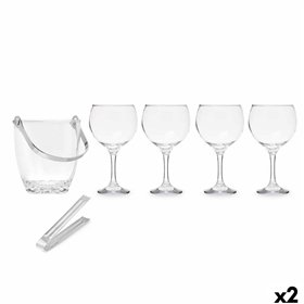 Ice Bucket Vivalto Transparent Metal Crystal 14,5 x 12 x 12,5 cm 4x (10,5 x 20 cm) 36 x 21,5 x 23,5 cm Wine glasses (2 Units)