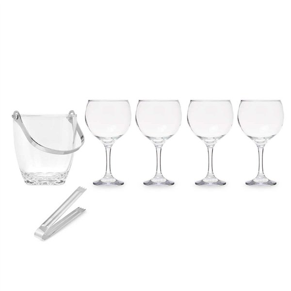 Ice Bucket Vivalto Transparent Metal Crystal 14,5 x 12 x 12,5 cm 4x (10,5 x 20 cm) 36 x 21,5 x 23,5 cm Wine glasses (2 Units)