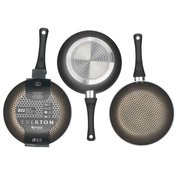 Non-stick frying pan Kinvara Black Aluminium Bakelite Induction 22 cm