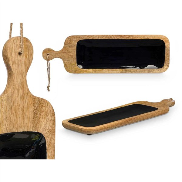 Snack tray Gift Decor Black 50,7 x 3 x 14 cm (6 Units)