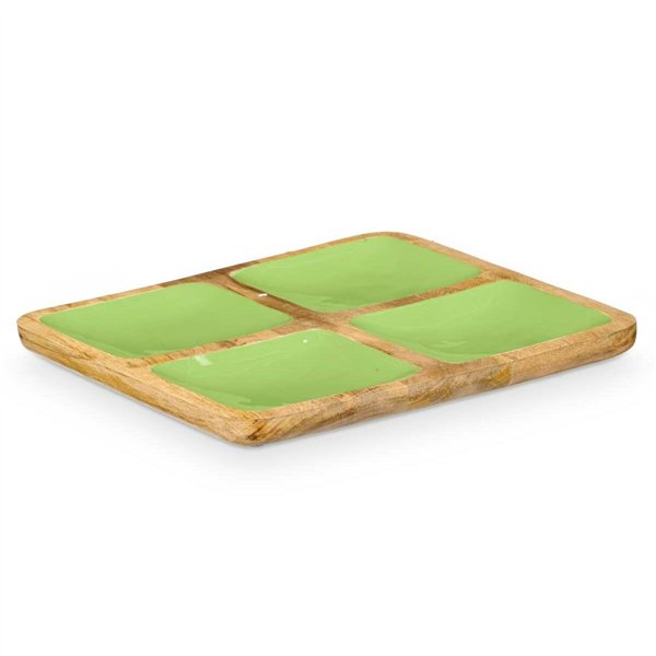 Tray with Compartments Gift Decor Green 31 x 3 x 3 cm (6 Units)