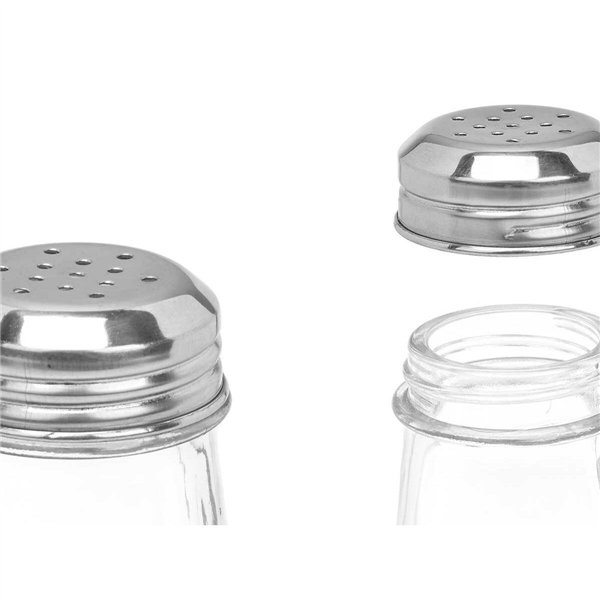 Salt cellar Vivalto Transparent Metal Glass 5,5 x 10,5 x 5,5 cm (12 Units)