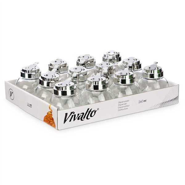 Cruet Vivalto Transparent Metal Glass Plastic 260 ml 10,3 x 10 x 9 cm (12 Units)