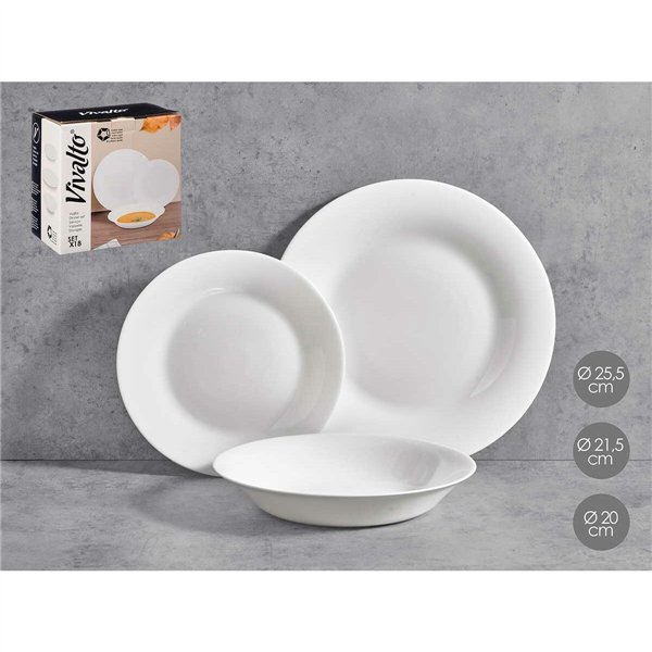 Dinnerware Set Vivalto White Opaline glass (2 Units)
