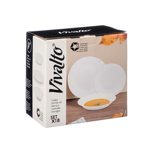 Dinnerware Set Vivalto White Opaline glass (2 Units)