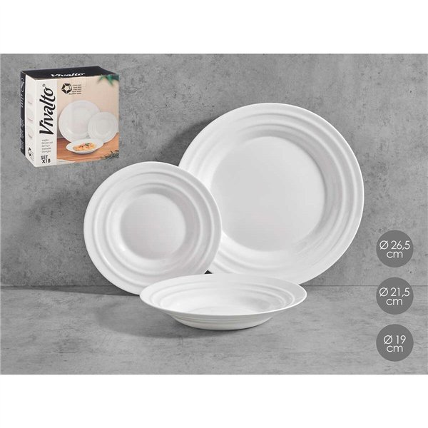 Dinnerware Set Vivalto White Opaline glass (2 Units)