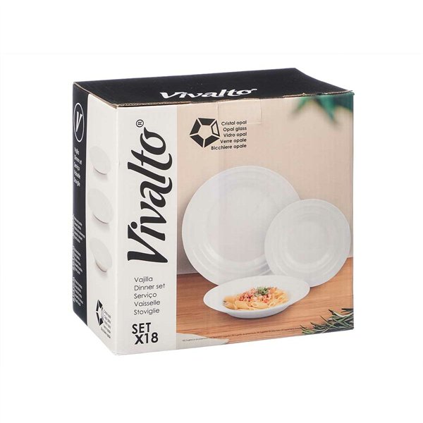 Dinnerware Set Vivalto White Opaline glass (2 Units)