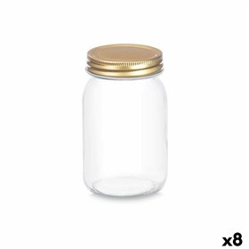 Jar Vivalto Transparent Golden 500 ml (8 Units)