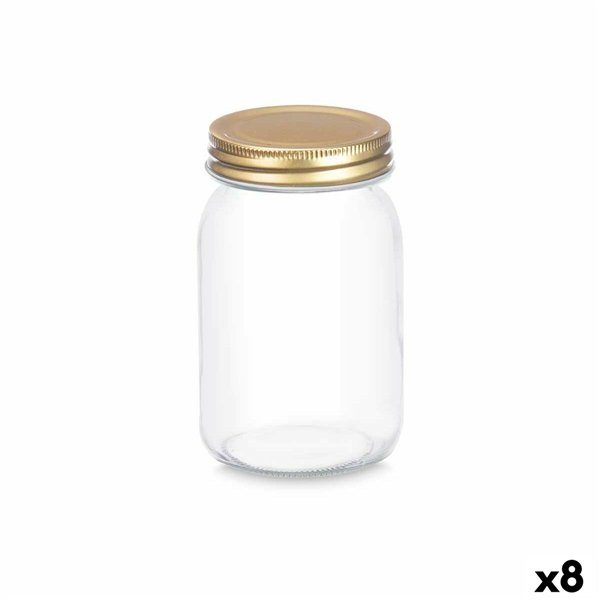 Jar Vivalto Transparent Golden 500 ml (8 Units)
