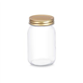 Jar Vivalto Transparent Golden 500 ml (8 Units)