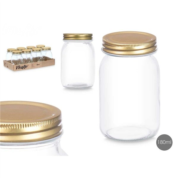 Jar Vivalto Transparent Golden 500 ml (8 Units)