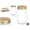 Jar Vivalto Transparent Golden 500 ml (8 Units)
