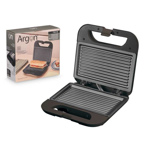 Sandwich Maker Argon Black Steel 750 W