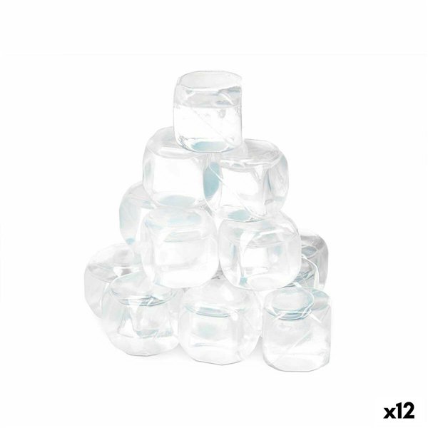 Reusable cooling cubes Leknes Transparent Polyethylene Distilled water 6,5 x 16 x 6,5 cm 18 Pieces (12 Units)