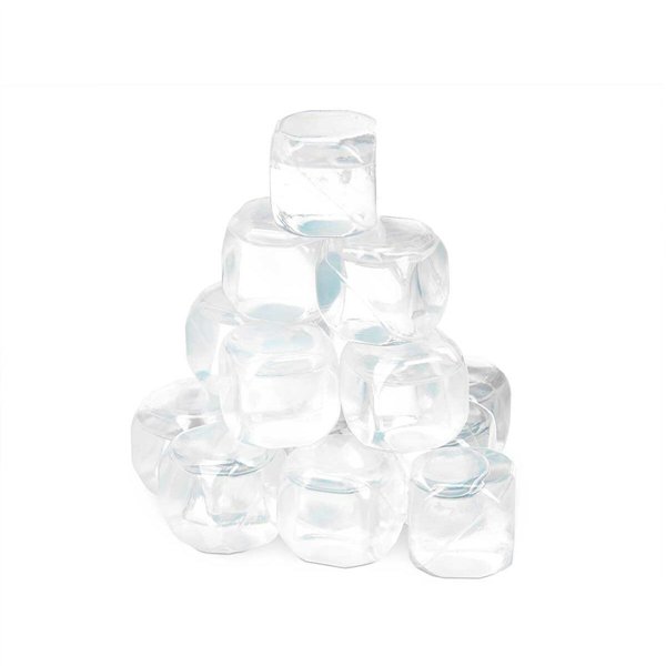 Reusable cooling cubes Leknes Transparent Polyethylene Distilled water 6,5 x 16 x 6,5 cm 18 Pieces (12 Units)