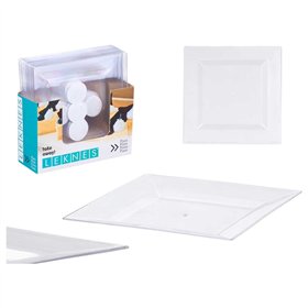 Plate set Leknes Transparent polystyrene Plastic 20,3 x 1,5 x 20,3 cm (24 Units)