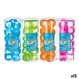 Reusable cooling cubes Leknes Blue Green Orange Pink Polyethylene Distilled water 6,5 x 16 x 6,5 cm 18 Pieces (12 Units)