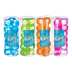 Reusable cooling cubes Leknes Blue Green Orange Pink Polyethylene Distilled water 6,5 x 16 x 6,5 cm 18 Pieces (12 Units)