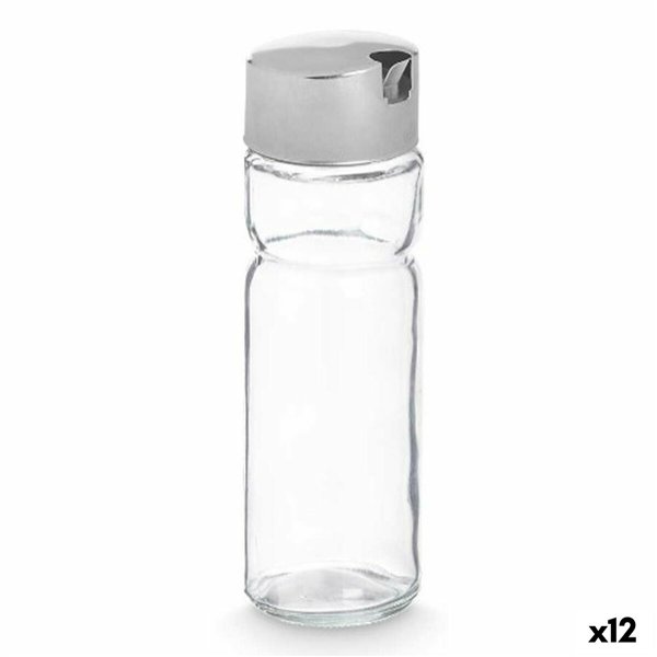 Cruet Vivalto Transparent Silver Metal Crystal Plastic 180 ml 4,6 x 15,7 x 4,6 cm (12 Units)