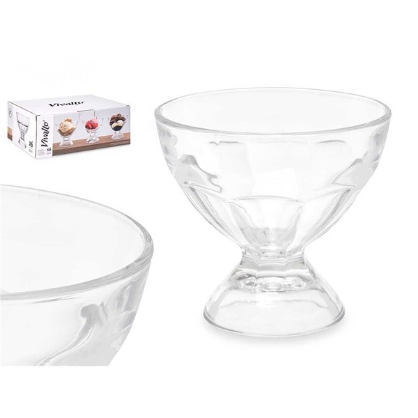 Ice Cream and Milk Shake Glass Vivalto Transparent Glass 280 ml (6 Units)