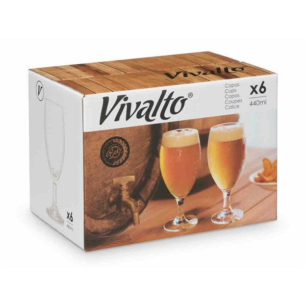 Wineglass Vivalto Transparent Glass 440 ml Beer (6 Units)