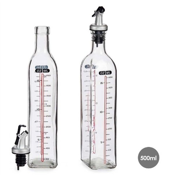 Cruet Vivalto Transparent Glass Silicone polypropylene 500 ml (12 Units)