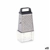 Grater with Container Kinvara Transparent Silver Stainless steel polypropylene polystyrene 9 x 6,7 x 20,5 cm (12 Units)