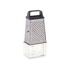 Grater with Container Kinvara Transparent Silver Stainless steel polypropylene polystyrene 9 x 6,7 x 20,5 cm (12 Units)