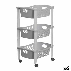 Vegetable trolley Stefanplast Grey Plastic 40 x 29,5 x 68,5 cm (6 Units)