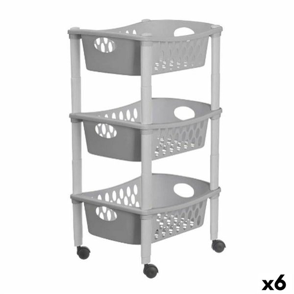 Vegetable trolley Stefanplast Grey Plastic 40 x 29,5 x 68,5 cm (6 Units)