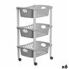 Vegetable trolley Stefanplast Grey Plastic 40 x 29,5 x 68,5 cm (6 Units)
