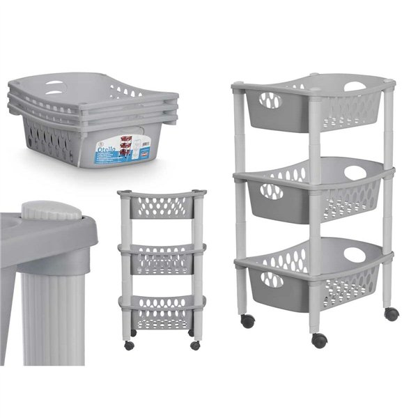 Vegetable trolley Stefanplast Grey Plastic 40 x 29,5 x 68,5 cm (6 Units)