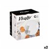 Tableware Vivalto White Black Opaline glass Stripes 18 Pieces (2 Units)