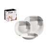 Tableware Vivalto White Black Opaline glass Stripes 18 Pieces (2 Units)