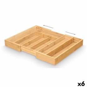 Cutlery Organiser Kinvara Natural Bamboo 47,5 x 5 x 36 cm Foldable (6 Units)