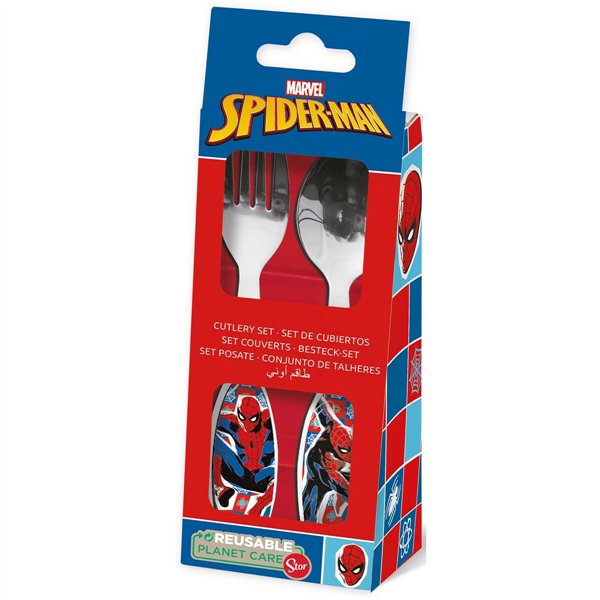 Cutlery set Spider-Man CZ11342 Stainless steel Multicolour 2 Pieces