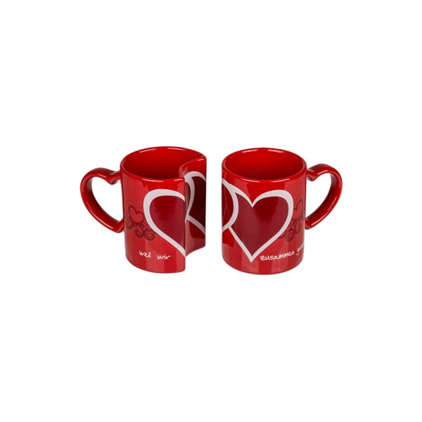 Set of Mugs Out of the Blue Red (2 Units)