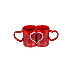 Set of Mugs Out of the Blue Red (2 Units)