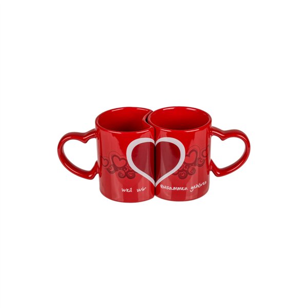 Set of Mugs Out of the Blue Red (2 Units)