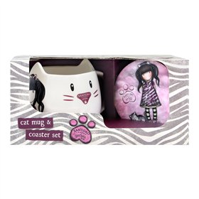 Cup with Plate Gorjuss Ruby wild Grey Ceramic Coasters Cup